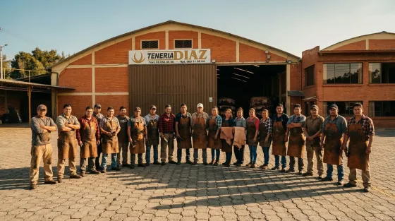 Equipo de Tenería Díaz en la planta de Ambato